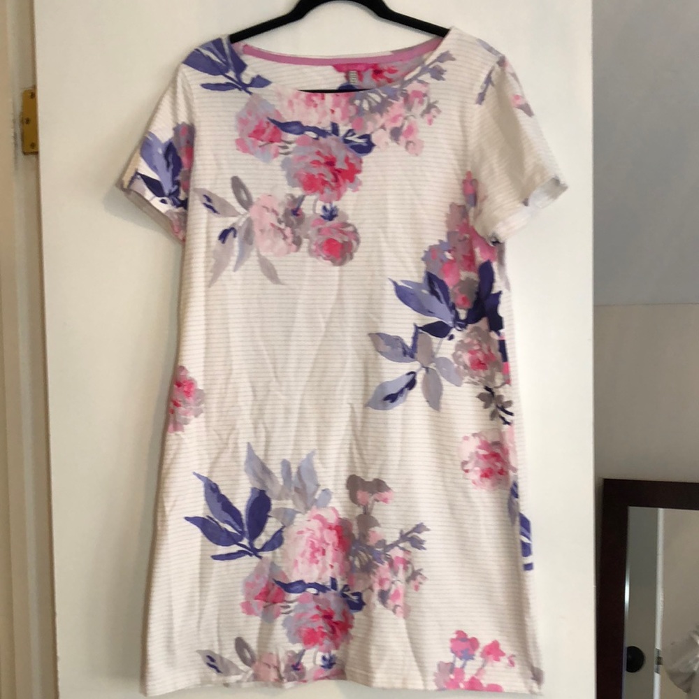 Joules cotton floral t-shirt dress (size 14)
